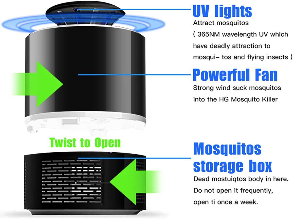 Skørter | AICase Electric Mosquito Killer, USB UV Lamp Insect Killer Without Noise Without Radiation Fly Trap with Trap Lamp for Indoor Home