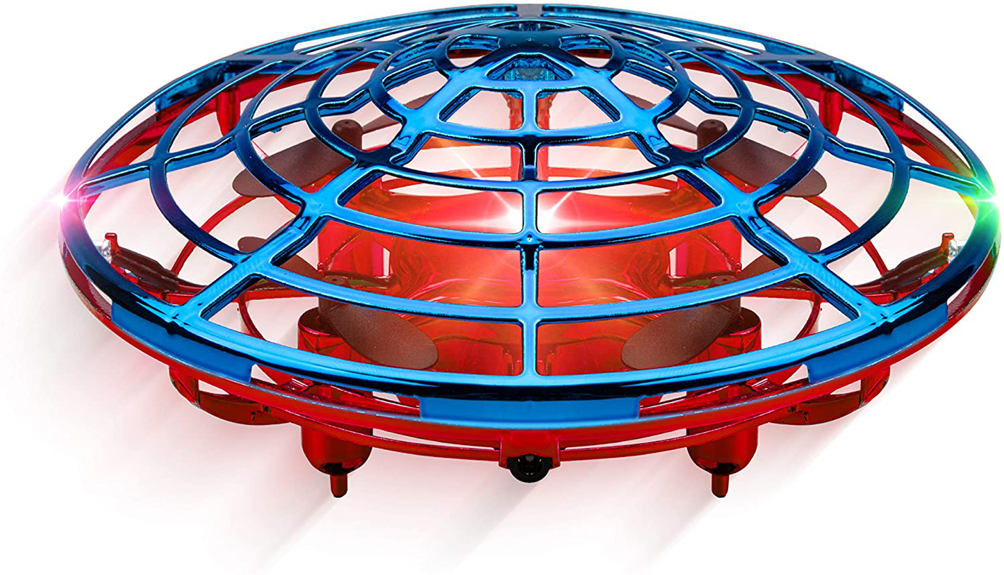 Skørter | Force1 Scoot Combo Hand Operated Drone for Kids or Adults - Hands-Free Motion Sensor Mini Drone, Easy Indoor Rechargeable UFO Flying Ball Drone Toy for Boys and Girls (Red/Blue)