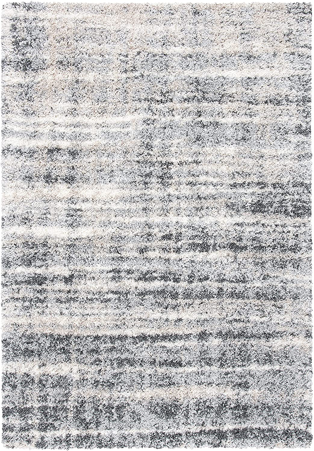 Skørter | SAFAVIEH Fontana Shag Collection FNT856G Modern Non-Shedding Living Room Bedroom Dining Room Entrance Curtain 2-inch Thick Area Rug, 3' x 5', Gray / Ivory