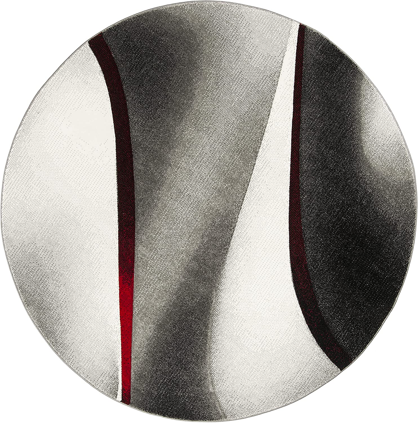 Skørter | Safavieh Hollywood Collection HLW712K Mid-Century Modern Non-Shedding Stain Resistant Living Room Bedroom Area Rug, 4' x 4' Round, Gray / Red