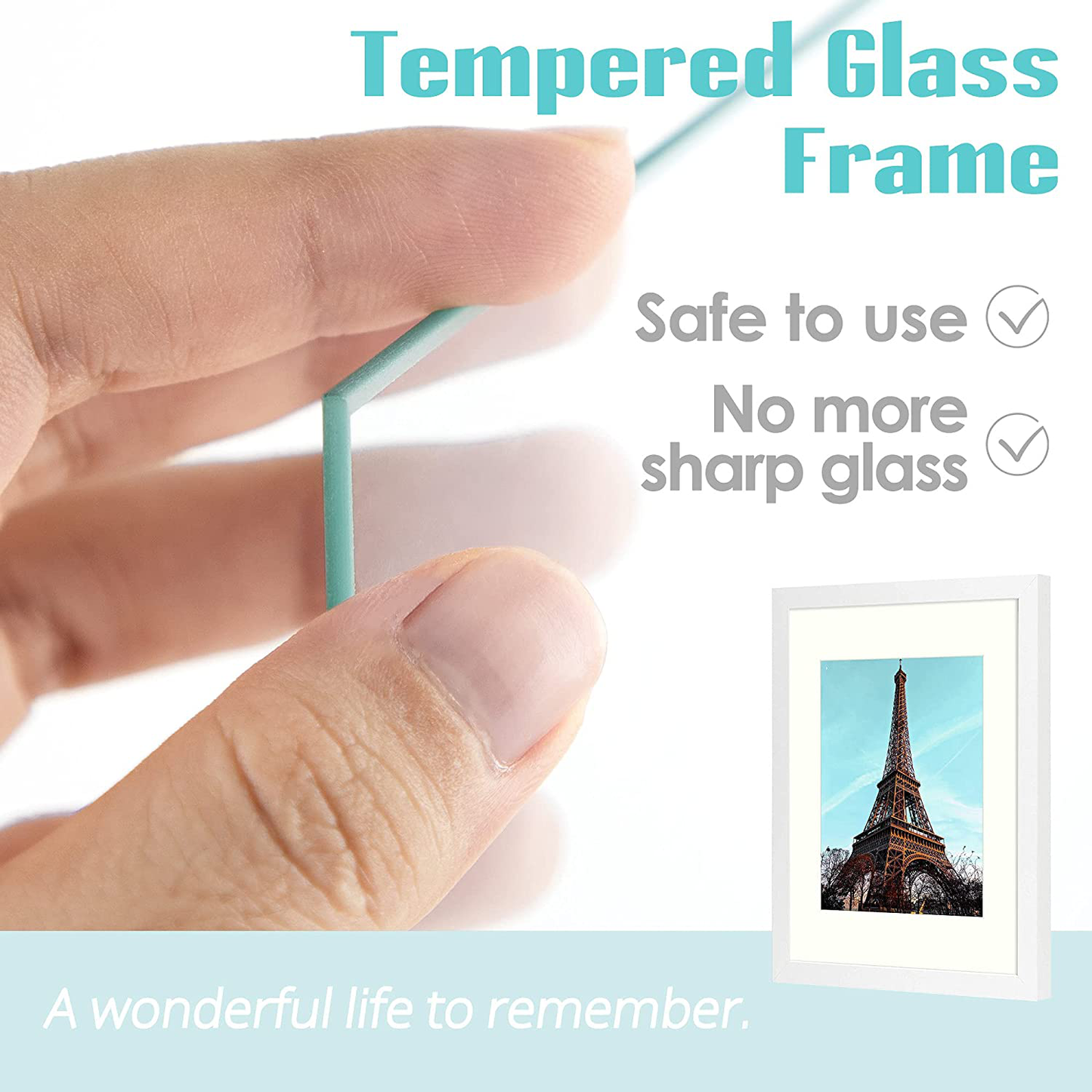 Skorter | Frametory, 11x14 Picture Frame - Made to Display Pictures 8x10 with Mat or 11x14 Without Mat - Wide Profile - Pre-installed Wall Mounting Hardware (White, 1 Pack)