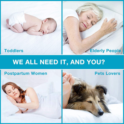 Skorter | Double bed size quilted water-repellent mattress protector, soft mattress protector for double bed, 6-16 inch deep pocket mattress cover, white