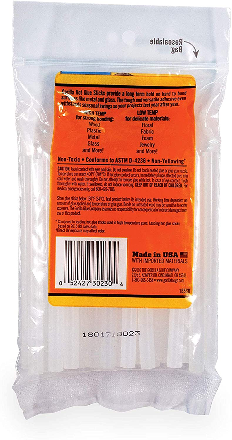 Skørter | Gorilla Dual Temp Mini Glue Kit with 30 Glue Sticks, (Pack of 1)