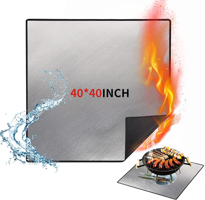 Skorter | 36" Diameter Round Fireproof Mat Grill Mat, DocSafe 3 Layers Fire Pit Mat for Patio, Deck, Grass, Lawn, Heat Shield, Fire Resistant Mat for Outdoor, Fire Pit Accessories, Easy to Clean