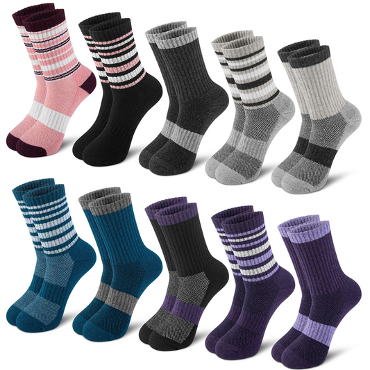 Skorter | 10 Pair Women's Warm Wool Socks - Thick Knitted Thermal Boot Crew