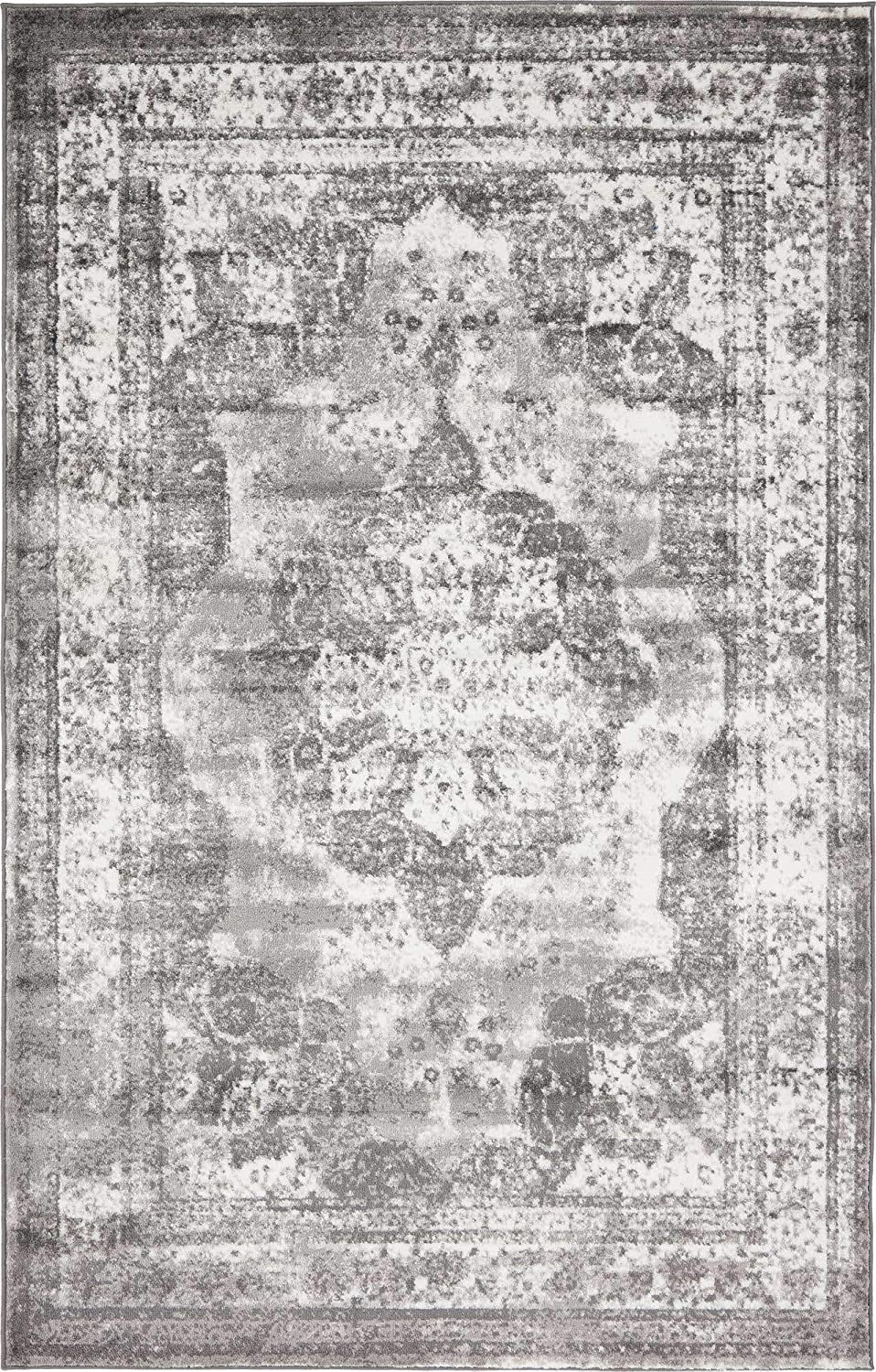 Skørter | Unique Loom Sofia Collection Area Traditional Vintage Rug, French Inspired Perfect for All Home Decor, 2' 0 x 9' 10 Runner, Black/Gray