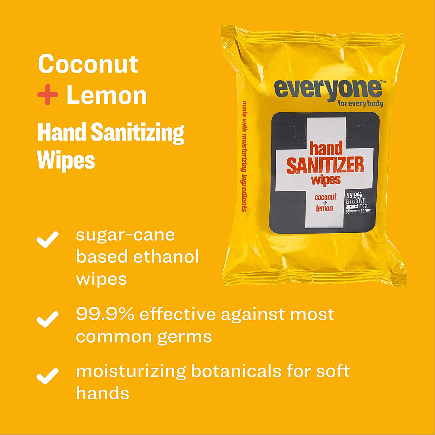 Skorter | Everyone Hand Sanitizing Wipes: Coconut and Lemon, 30 Count- Packaging May Vary