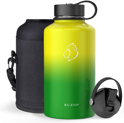 Skorter | BUZIO Insulated Water Bottle with Straw Lid and Flex Cap, 32oz, 40oz, 64oz, 87oz Modern Double Vacuum Stainless Steel Water Bottle, Cold for 48 Hours Hot for 24 Hours Easy Thermos Mug, BPA-Free