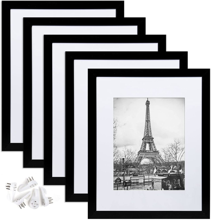 Skørter | upsimples 11x14 Picture Frame Set of 5, Display Pictures 8x10 with Mat or 11x14 Without Mat, Wall Gallery Photo Frames, Black