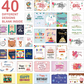 Skørter | 80 Pack Assorted Birthday Cards with 80 Blank Envelopes, 84 Stickers & 3 Washi Tape Rolls