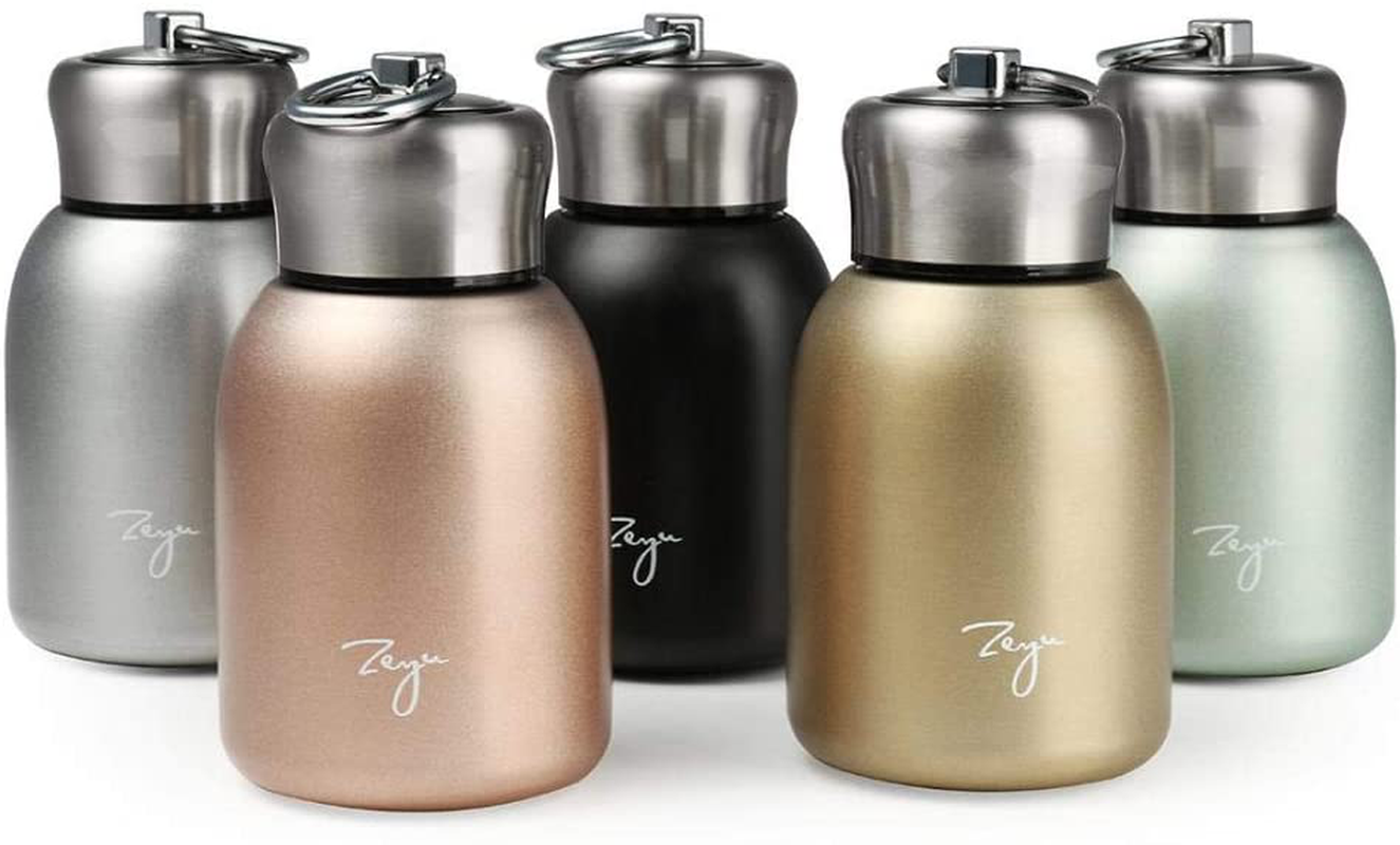Skorter | Mini 9 oz Stainless Steel Water Bottle, 280ML Vacuum Insulated Water Bottle Leak Proof Sport Tumbler Cup Hot and Cold Water Bottle (Silver)