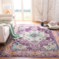 Skørter | Safavieh Monaco Collection MNC243L Boho Chic Medallion Distressed Non-Shedding Stain Resistant Living Room Bedroom Area Rug, 3' x 3' Square, Purple / Light Blue