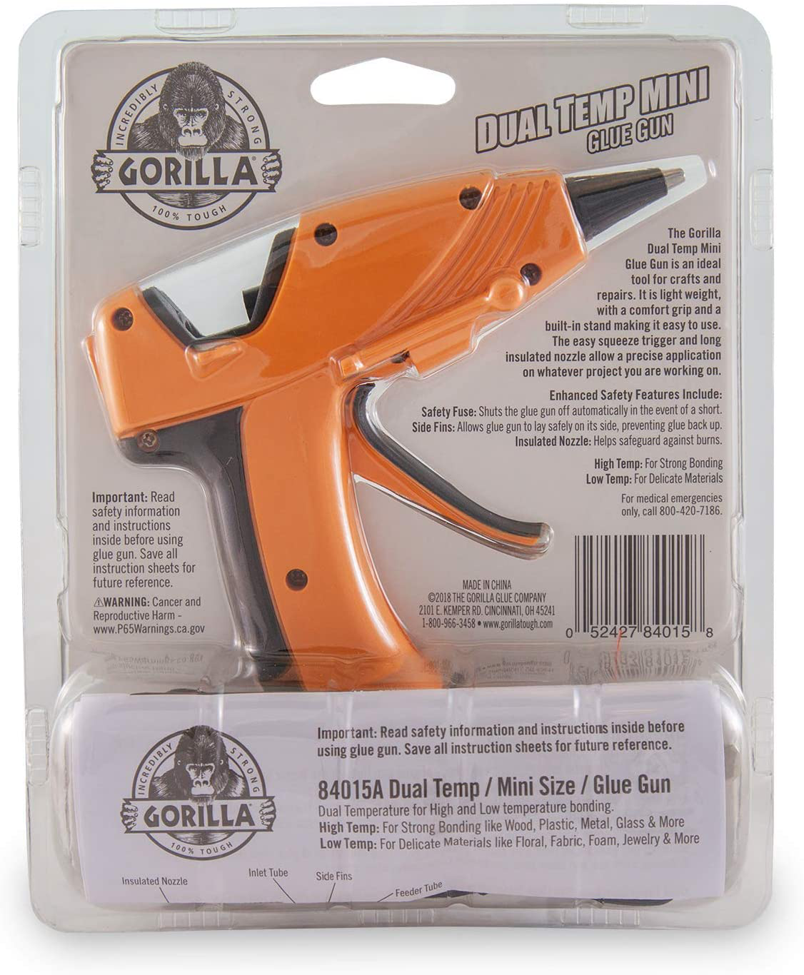 Skørter | Gorilla Dual Temp Mini Glue Gun Kit with 75 Glue Sticks, (Package of 1)