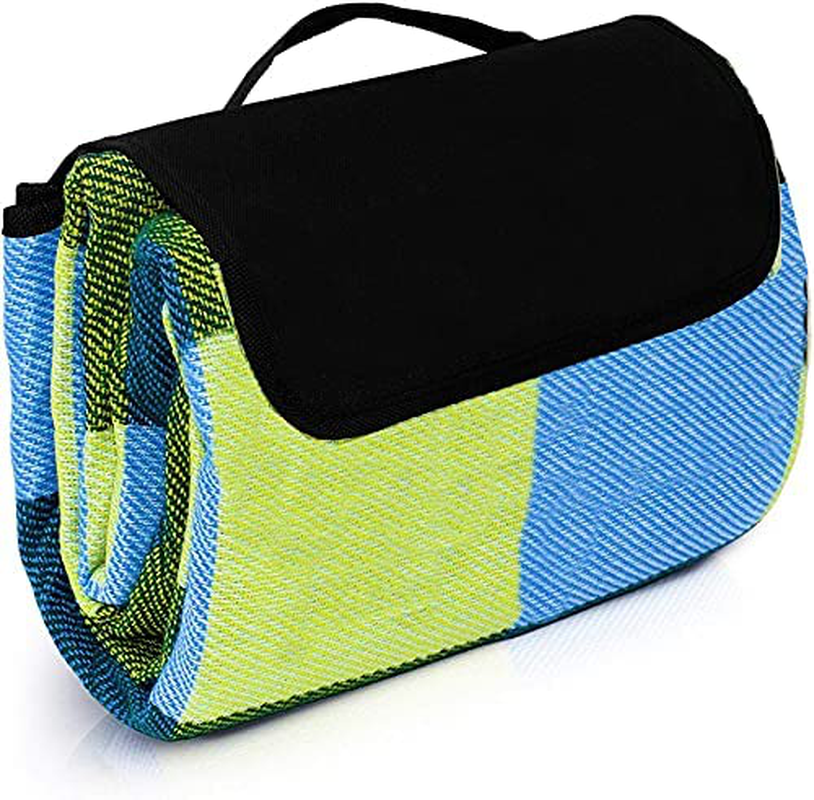 Skørter | Extra Large Picnic Blanket Double Layer for Outdoor Waterproof Practical Food Tote Our Summer Blue and White Striped for the Beach, Camping on Grass