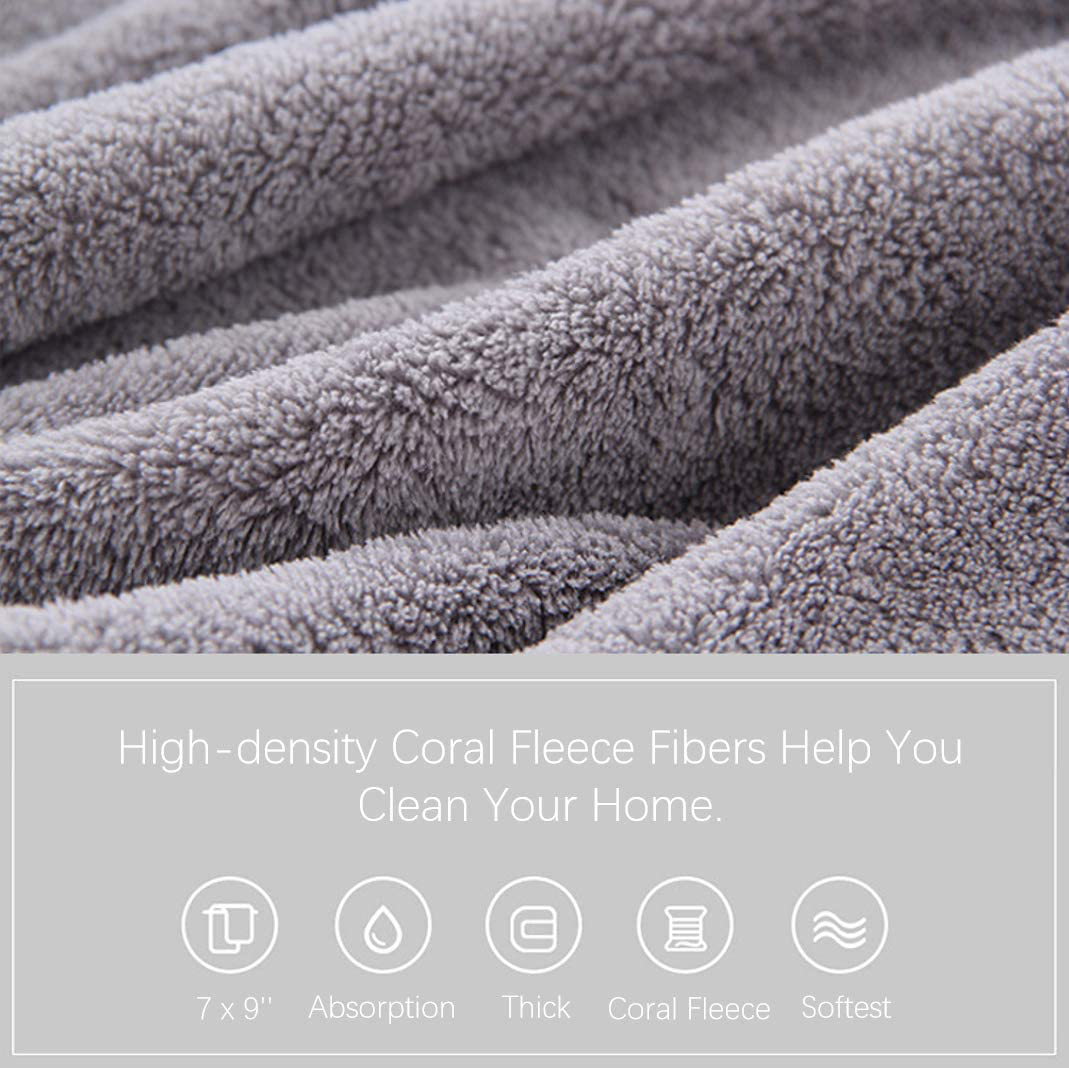 Skørter | Sunny zzzZZ 24 Pack Kitchen Cloths (Aquamarine, 10 x 10 Inches) - Does not shed fluff - No smell Reusable Dish Towels, Premium Dish Cloths, Super Absorbent Coral Fleece Cleaning Cloths