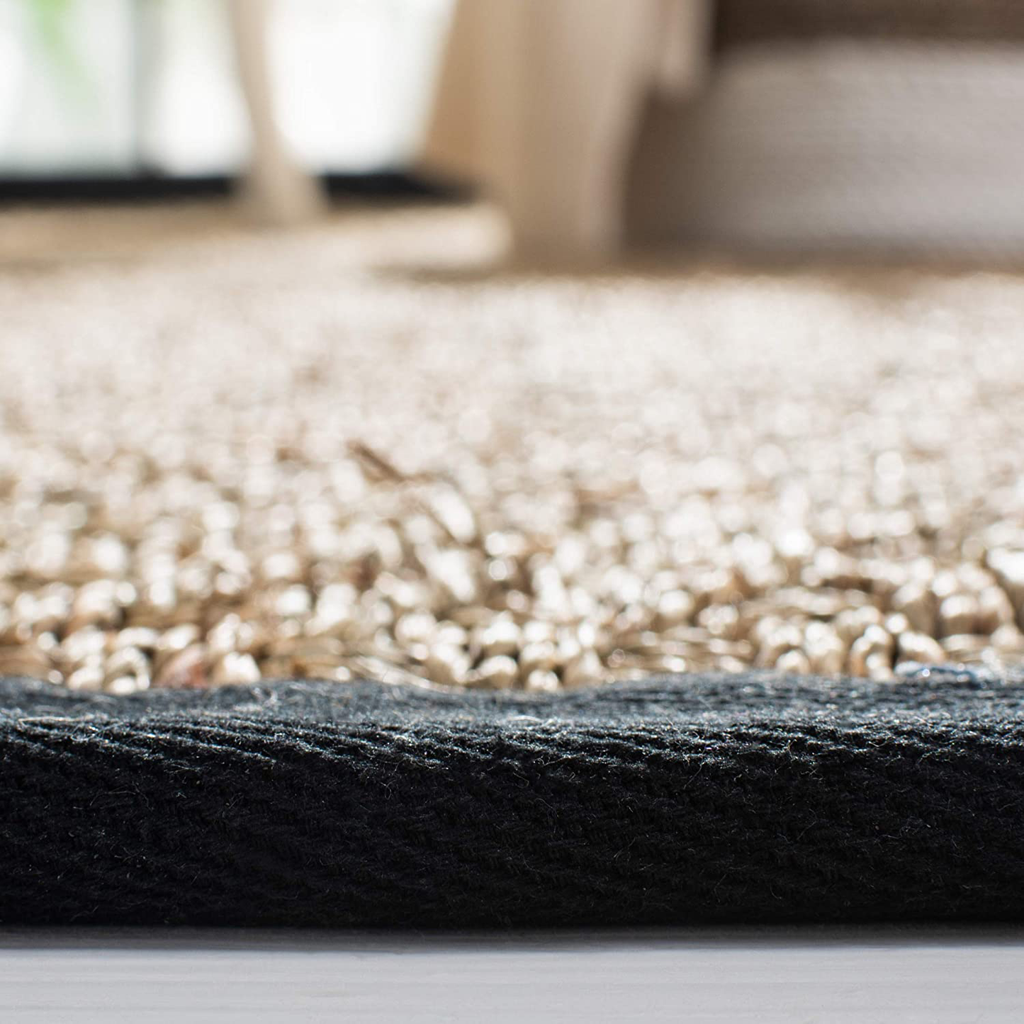 Skørter | Safavieh Natural Fiber Collection NF114X Border Basketweave Seagrass Accent Rug, 2' x 3', Gold