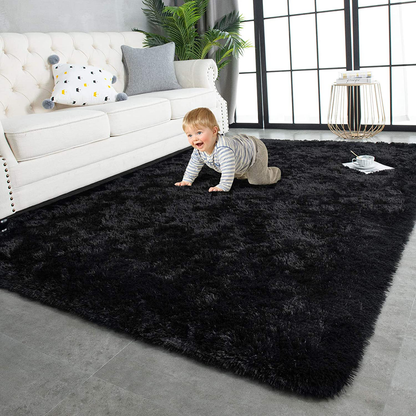 Skørter | TWINNIS Super Soft Shaggy Rugs, Fluffy Rugs, 4x5.9 Feet, Indoor Modern Plush Area Rugs for Living Room Bedroom Children's Room Nursery Home Decor, Upgraded Anti-Slip Durable Rectangular Fuzzy Rug, Indigo