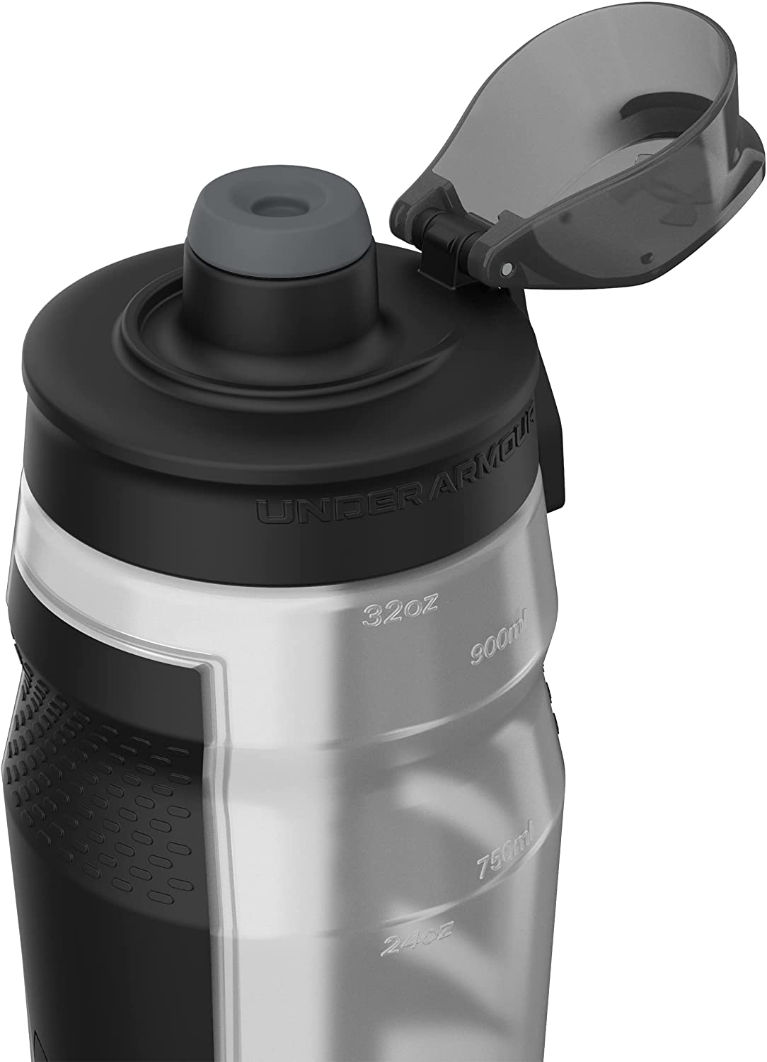 Skorter | Under Armour 32oz Playmaker Squeeze Water Bottle, Sanitary Lid Sleeve, High Flow Nozzle, Anti-Slip Handle, Finger Loop Carry, Fits in Bike Holder, Cycling, Gym, Hiking, All Sports