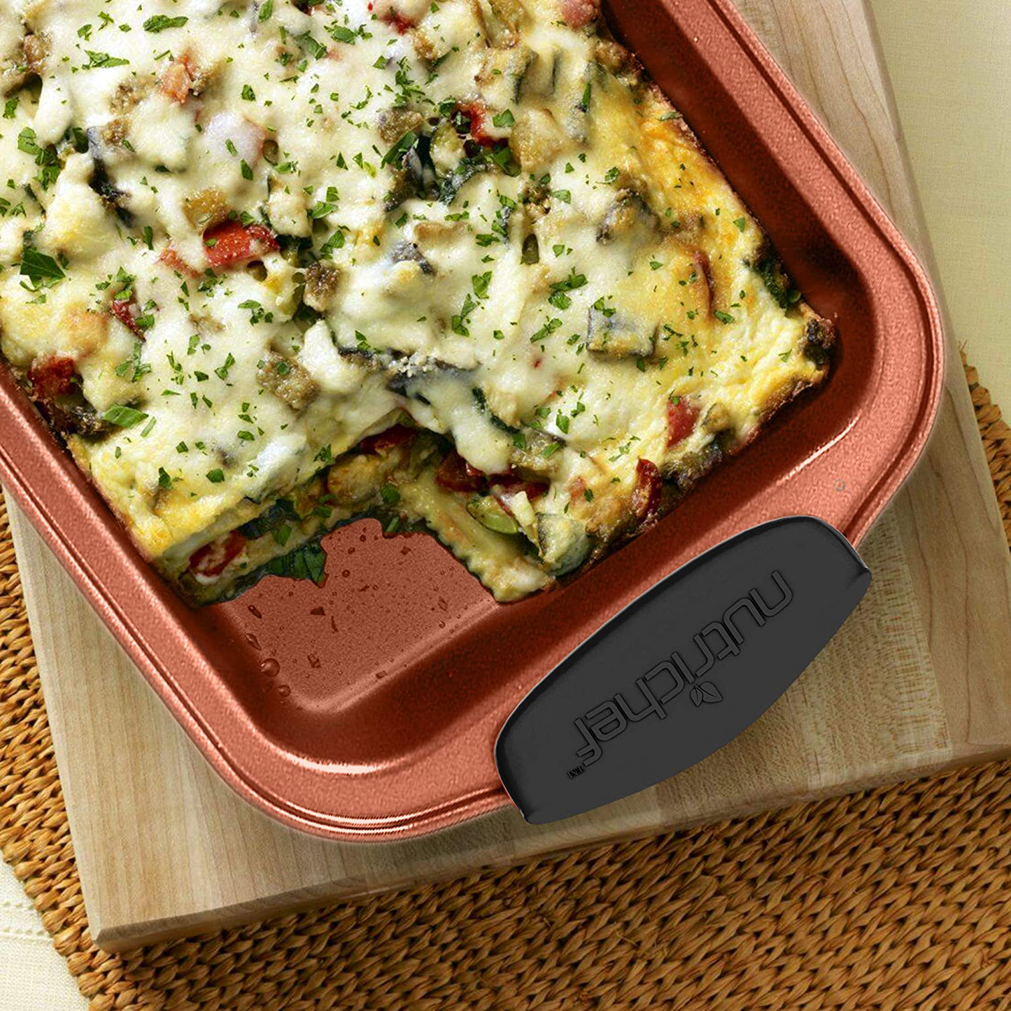 Skorter | 10-piece kitchen oven baking trays - Deluxe carbon steel baking equipment set with stylish non-stick gray coating inside and outside, dishwasher safe & Pfoa, Pfos, Ptfe free - Nutrichef