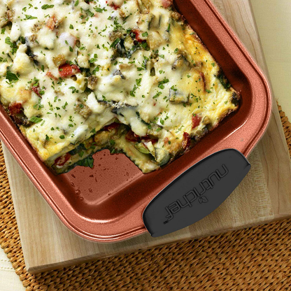 Skorter | 10-piece kitchen oven baking trays - Deluxe carbon steel baking equipment set with stylish non-stick gray coating inside and outside, dishwasher safe & Pfoa, Pfos, Ptfe free - Nutrichef