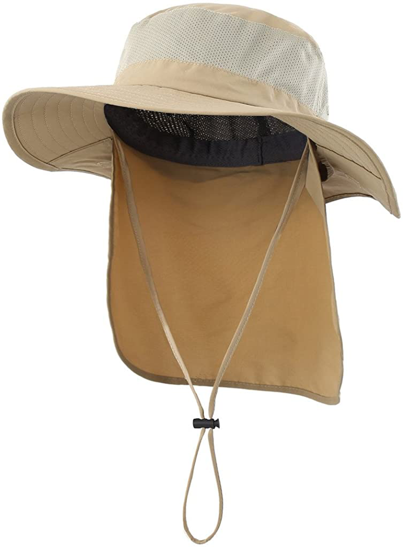 Skorter | Outdoor Upf50+ Mesh Sun Hat Wide Brim Fishing Hat With Neck Flap