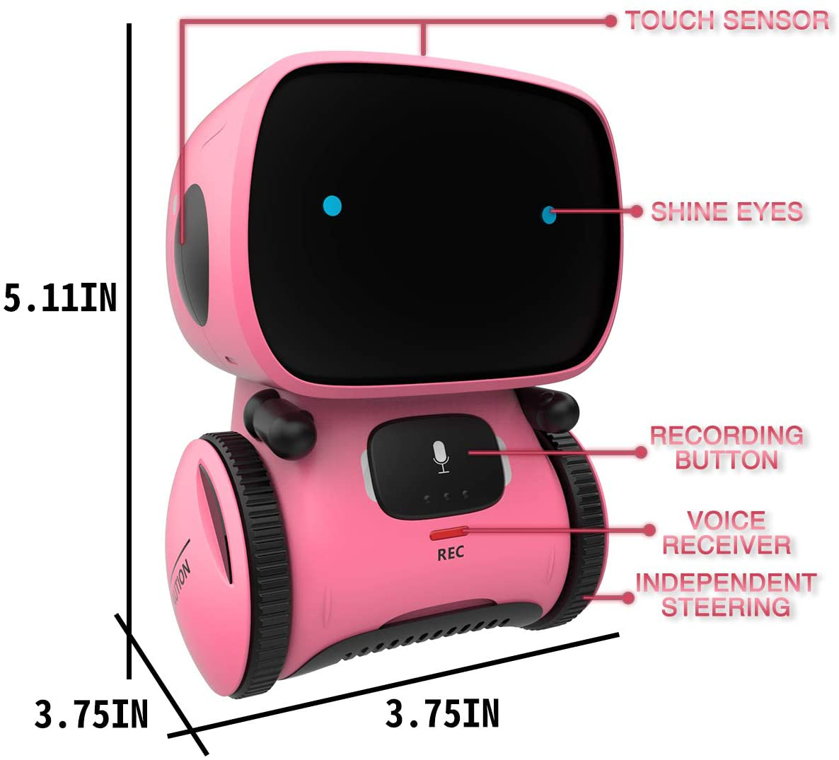 Skørter | 98K Kids Robot Toy, Smart Talking Robots Intelligent Partner and Teacher with Voice Control and Touch Sensor, Singing, Dancing, Repeating, Gift for Boys and Girls from 3 years and up