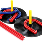 Skørter | Win SPORTS Outdoor Indoor Rubber Horseshoe Set Includes 4 Horseshoes, 2 Plugs, 2 Rubber Mats, 2 Red Plastic Plugs, Beach Game Perfect for Tailgating, Camping, Backyard, Fun for Kids Adults