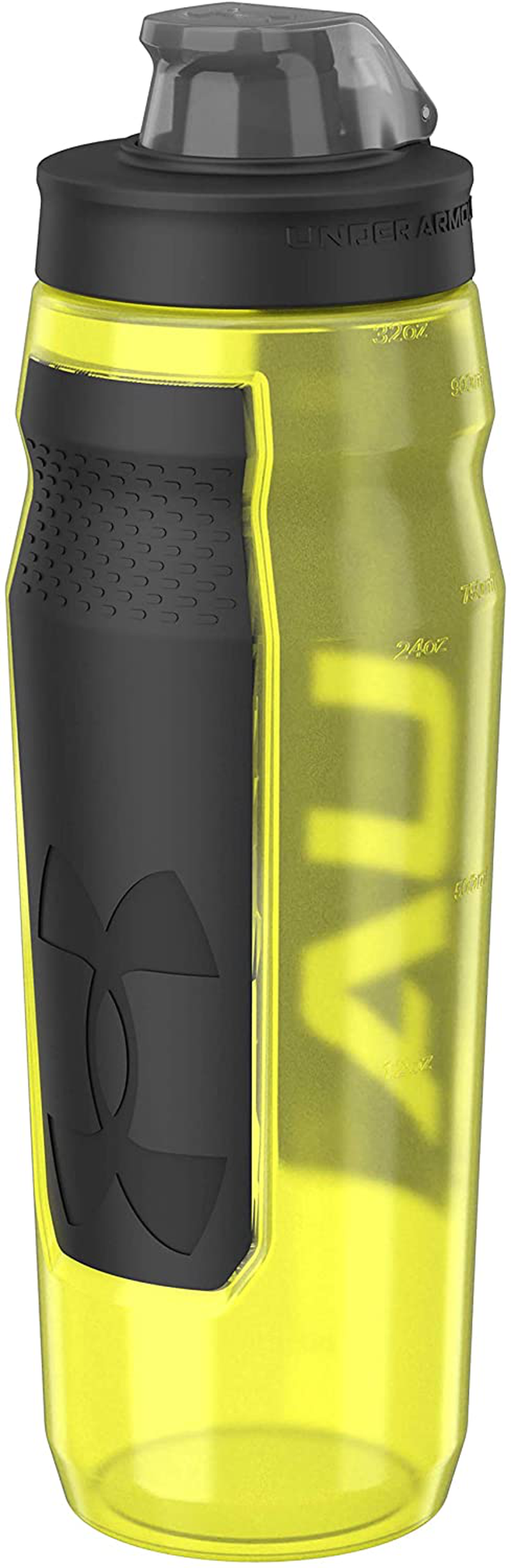 Skorter | Under Armour 32oz Playmaker Squeeze Water Bottle, Sanitary Lid Sleeve, High Flow Nozzle, Anti-Slip Handle, Finger Loop Carry, Fits in Bike Holder, Cycling, Gym, Hiking, All Sports