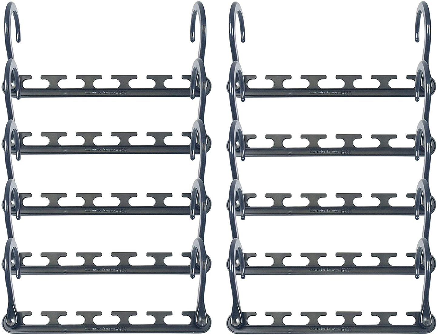 Skorter | Wonder Hanger Max New & Improved, Pack of 10 – Triple Closet Space for Easy, Effortless, Wrinkle-Free Clothes, Comes Fully Assembled, Gray