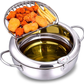 Skørter | cuomaop, deep fryer pot, 304 stainless steel with temperature control and lid Japanese style tempura fryer Uncoated fryer diameter: 9.4"