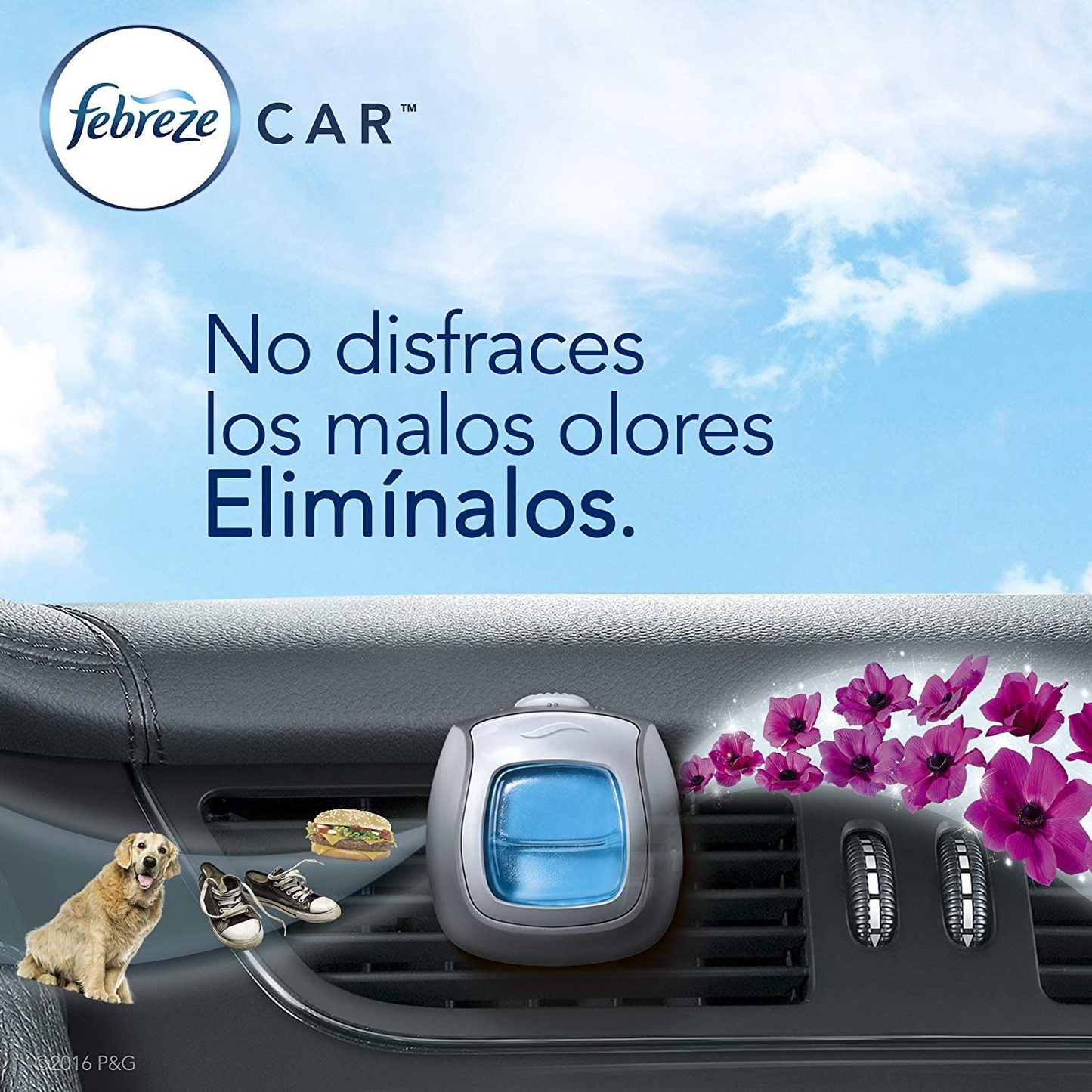 Skorter | Febreze Car Air Freshener, Set of 5 Clips, Linen & Sky up to 150 Days (Packaging May Vary)