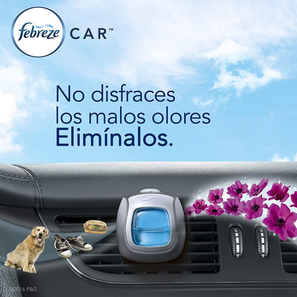 Skorter | Febreze Car Air Freshener, Set of 5 Clips, Linen & Sky up to 150 Days (Packaging May Vary)