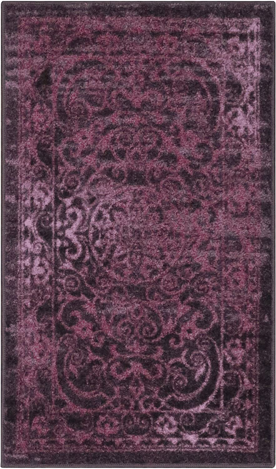Skørter | Maples Rugs Pelham Vintage Kitchen Rugs Non-Slip Accent Rug [Made in USA], 1'8 x 2'10, Wineberry