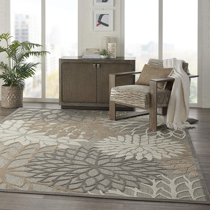 Skørter | Nourison Aloha Indoor/Outdoor Floral Natural 2'3" x 12' Area Rug, (12' Runner)