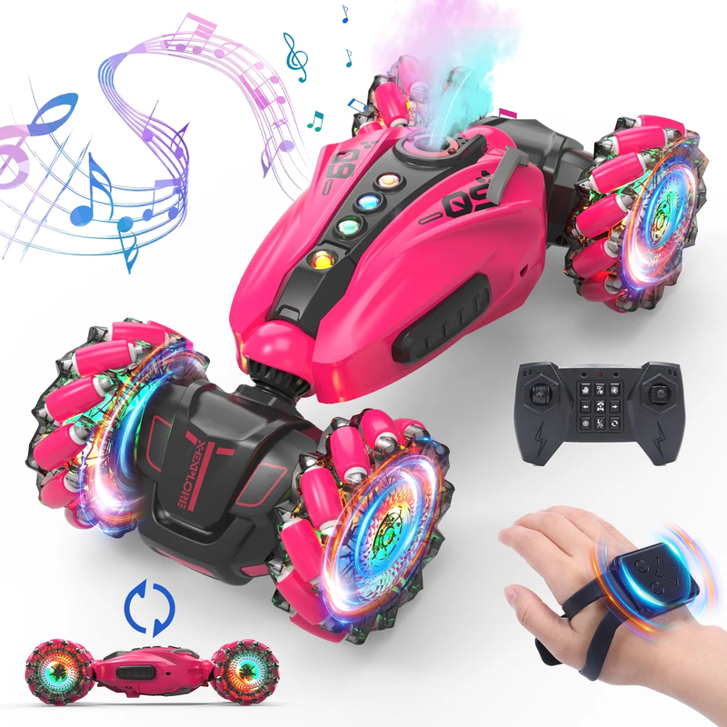 Skørter | 1:12 RC 2.4Ghz 4WD Hand Controlled RC Car with 360° Rotation, Spray, Lights and Music