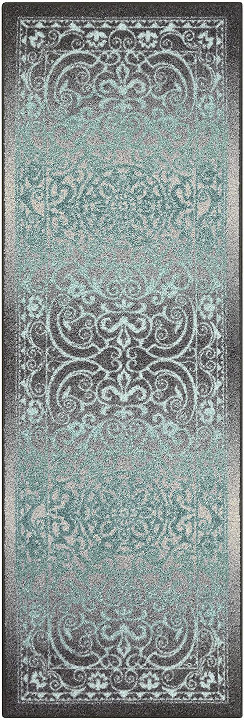 Skørter | Pelham Vintage Runner Rug Non Slip Washable Hallway Rug [Stocked in USA], 2 x 6, Gray/Blue