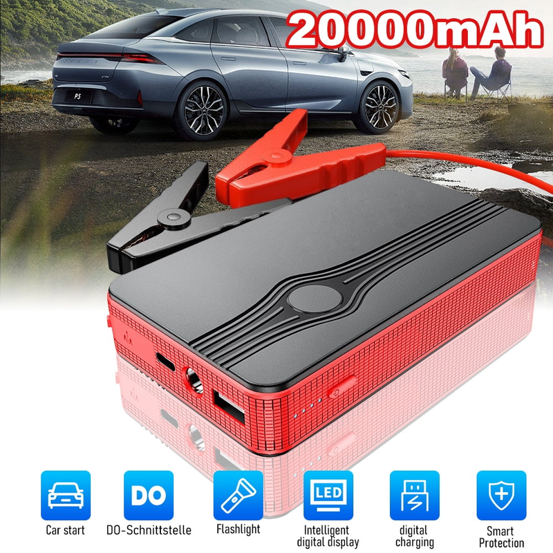 Skorter | Car Start Assistance Battery Booster Power Pack, 300A Sharp 20000Mah Battery with LED Light