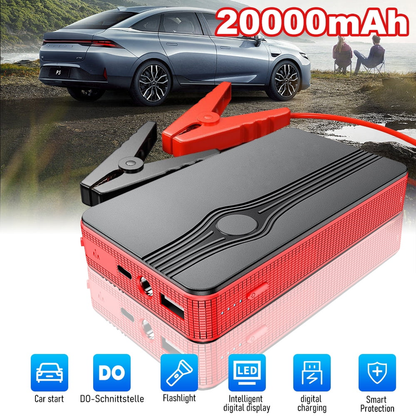 Skorter | Car Start Assistance Battery Booster Power Pack, 300A Sharp 20000Mah Battery with LED Light