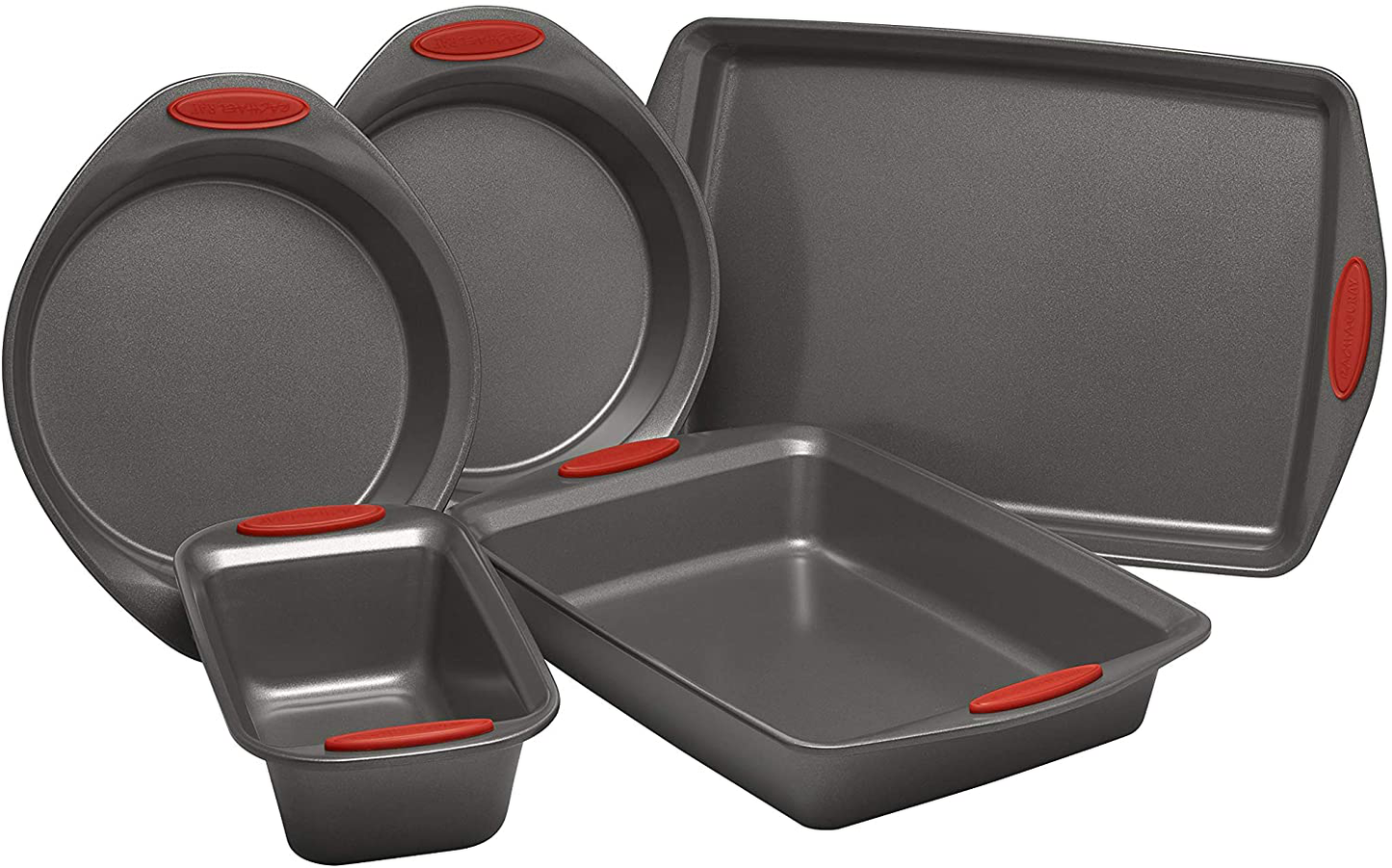 Skørter | Rachael Ray Nonstick Bakeware Set with Grips includes Nonstick Bakeware, Bake Sheet, and Nonstick Loaf Pan - 5 or 10 Pieces
