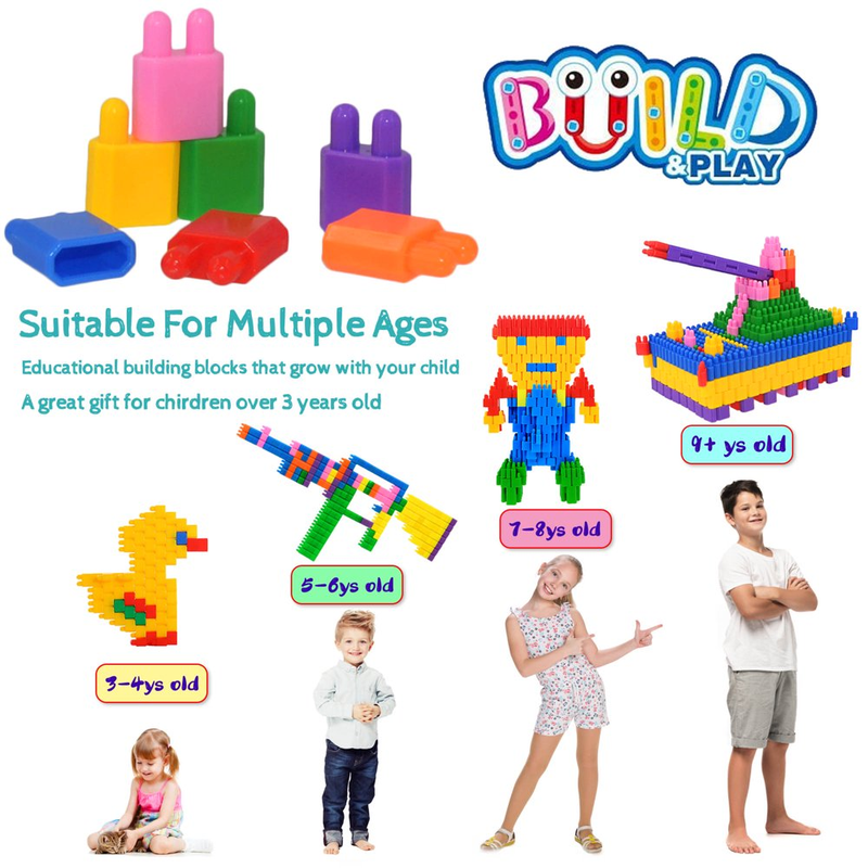 Skørter | 600 Pieces Set - Building Blocks Construction STEM Toy