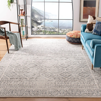 Skørter | Safavieh Tulum Collection TUL264B Moroccan Boho Distressed Non-Shedding Stains Resistant Living Room Bedroom Area Rug, 3' x 3' Round, Ivory / Turquoise