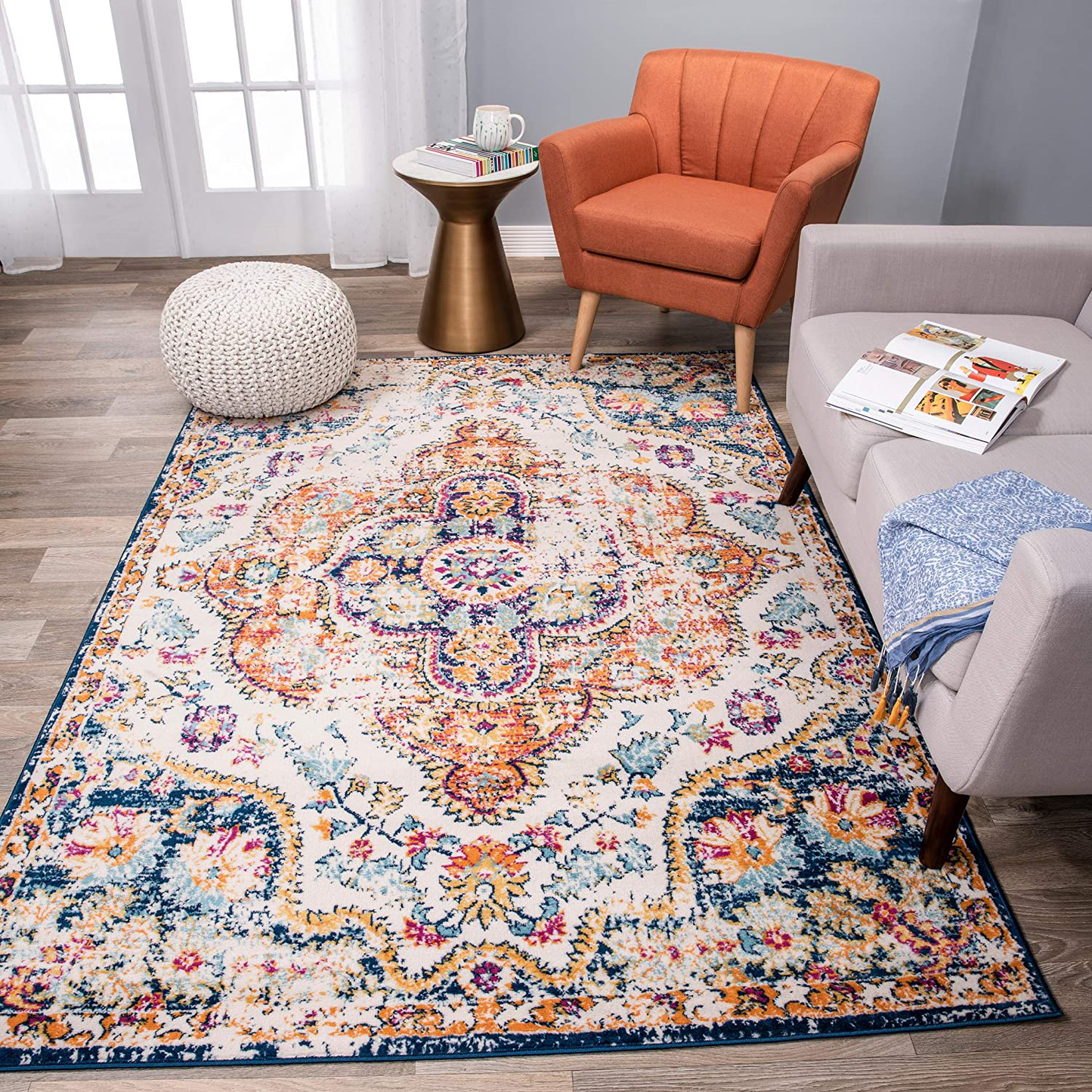 Skørter | Rugshop Vintage Distressed Bohemian Runner Carpet 2' x 7' Ivory