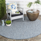 Skørter | Safavieh Courtyard Collection CY8022 Indoor/ Outdoor Non-Shedding Easy Clean Patio Backyard Veranda Cover Mudroom Area Rug, 5'3" x 5'3" Round, Navy Blue / Gray
