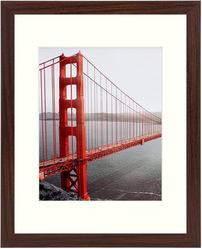 Skorter | Frametory, 11x14 Picture Frame - Made to Display Pictures 8x10 with Mat or 11x14 Without Mat - Wide Profile - Pre-installed Wall Mounting Hardware (White, 1 Pack)