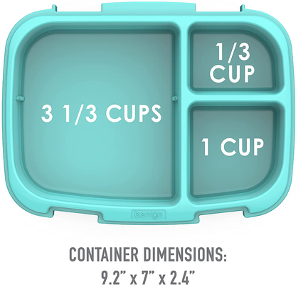 Skorter | Bentgo Fresh – Leak-proof, Versatile 4-compartment Bento-inspired Lunch Box With Removable Divider, Portion-Controlled Meals For Teens And Adults On The Go – BPA-free, Food-safe Materials (Aqua)