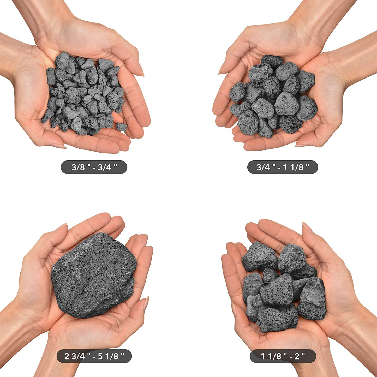 Skørter | Skyflame 10LB Natural Lava Stones for Fireplaces, Fire Pits, Stoves, Garden Landscape Decoration, Indoor and Outdoor Use, 3"-5" Sizes, Red
