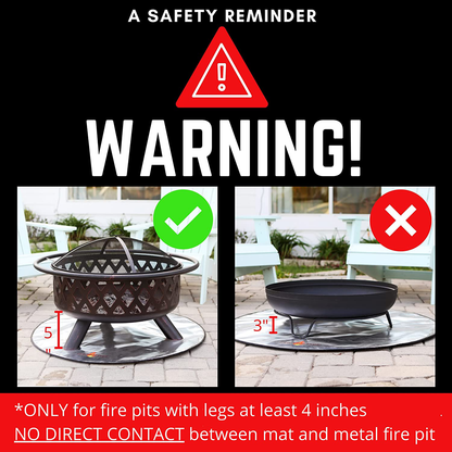 Skorter | Fireproof Pros 24" Round Fireplace Mat for Decks, Patios, Grass, and Concrete. Non-flammable Heat Resistant Fireproof Mat / Ember Mat. 3-layer Pad Protector for Under the Fireplace
