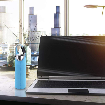 Skorter | DanziX 4 Pack Water Bottle Carrier, Neoprene Sleeve Water Bottle Cup Carrier Bag with Carry Handle, Fits All 16oz-21oz Portable Sport Water Bottle - Black, Blue, Pink, Purple