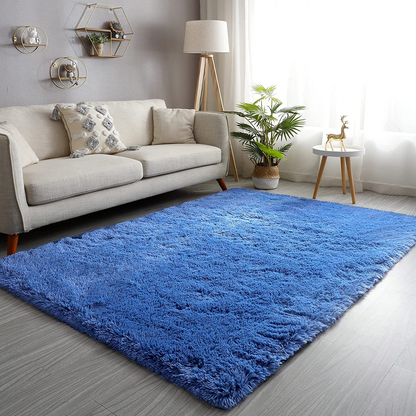 Skørter | GKLUCKIN Shag Ultra Soft Area Rug, Fluffy 5'x8' Light Navy Blue Rugs Plush Fuzzy Non-Skid Indoor Faux Fur Rugs Fuzzy Rugs for Living Room Bedroom Kids Room Playroom Decor