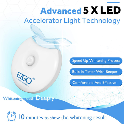 Skorter | Ezgo Teeth Whitening LED Accelerator Light, 5 X LED Light Whitens Teeth Faster, Works with Whitening Gel, Whitening Tray or White Strips